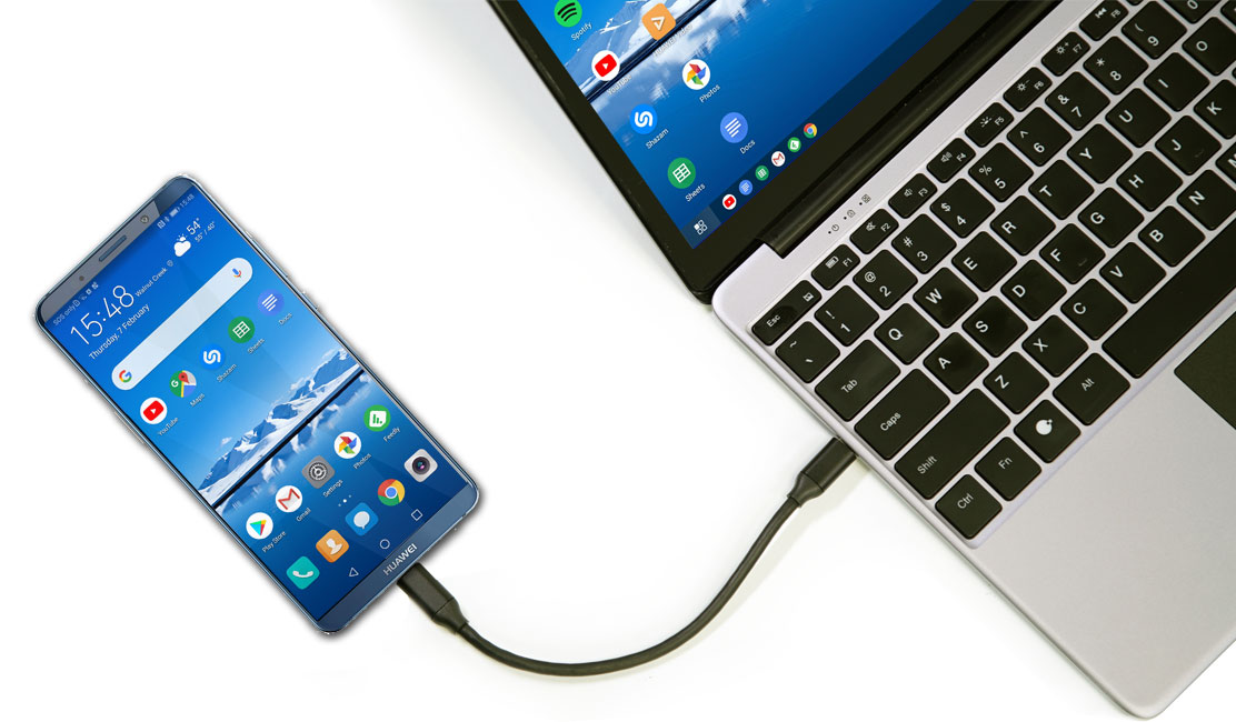 how to link huawei phone to laptop